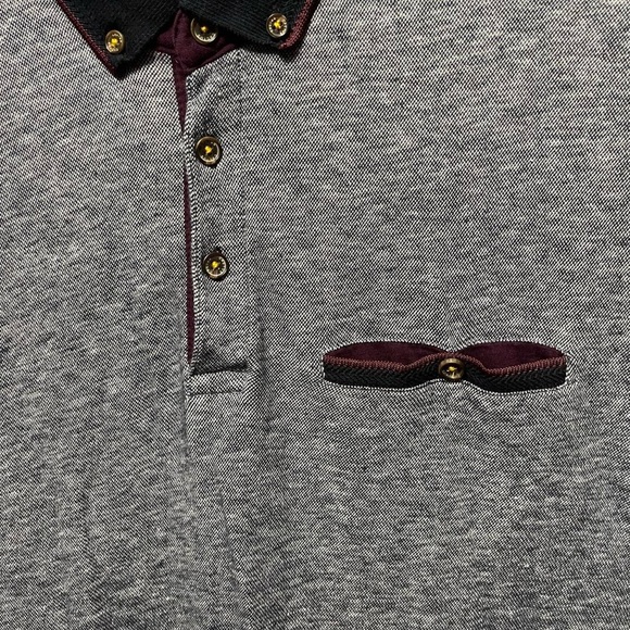 gray blue cactus man short sleeve formal casual front pocket work polo shirt - Picture 2 of 4